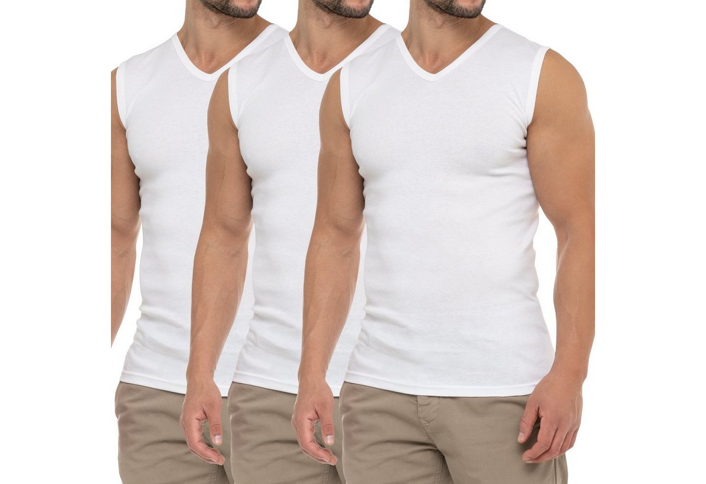 celodoro Unterhemd Herren Business Muskelshirt V-Neck (3er Pack) Muscle Shirt von celodoro