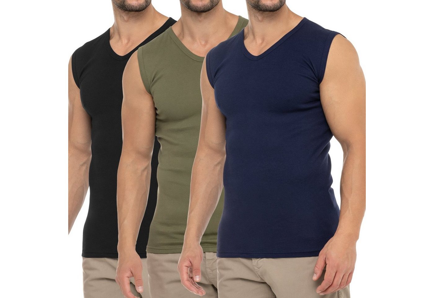 celodoro Unterhemd Herren Business Muskelshirt V-Neck (3er Pack) Muscle Shirt von celodoro