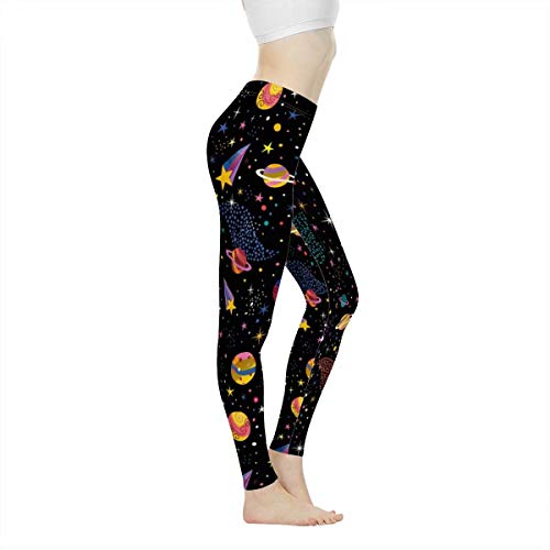 Chaqlin Yoga-Hose für Damen, Sport, Gymnastik, Laufen, Leggings, hohe Taille, sexy, Push-Up, Workout-Strumpfhose, Größe XS-XL, Damen, Galaxie Planet 1, xl von chaqlin