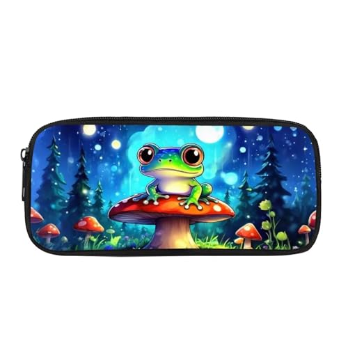 chaqlin Federmäppchen mit großer Kapazität für High School Office College Student Pencil Box Case, Pilzfrösche, Münzfach von chaqlin