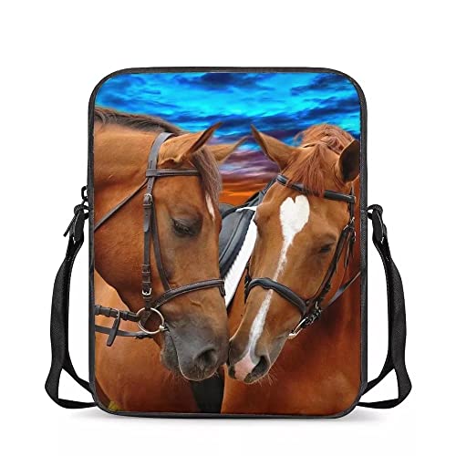 chaqlin Messenger Bags for Boys Girls,Mini Crossbody Bags Kids Children Shoulder Handbags, Braunes Pferd, Einheitsgröße, Kuriertasche von chaqlin