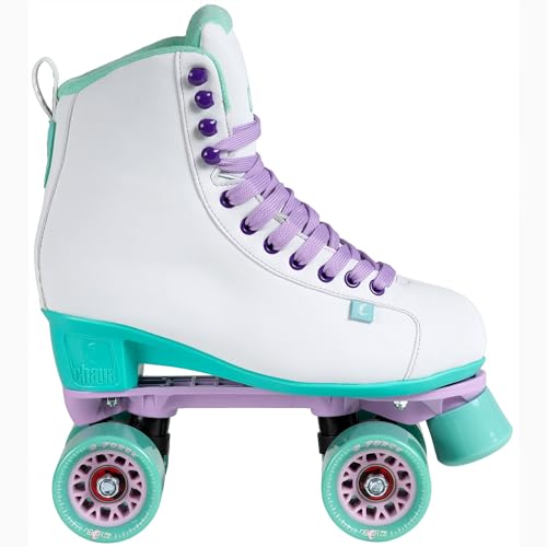 Chaya Roller Skates Melrose White für Damen in Weiß/Grün, 61mm/78A Rollen, ABEC 7 Kugellager, Art. nr.: 810668 von Chaya