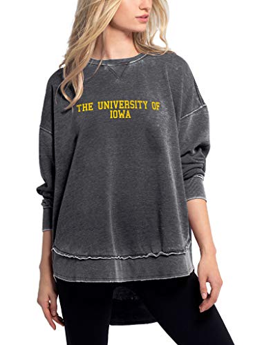 chicka-d NCAA Damen Burnout Crew Sweatshirt, Damen, Burnout Crew Sweatshirt, anthrazit, Large von chicka-d