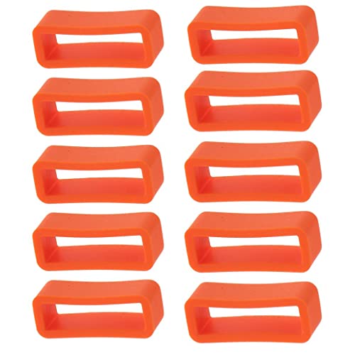 chiwanji Satz von 10 Stü Silikagel Verschluss Ring Sicherheitsschlaufe für 20mm, Orange von chiwanji