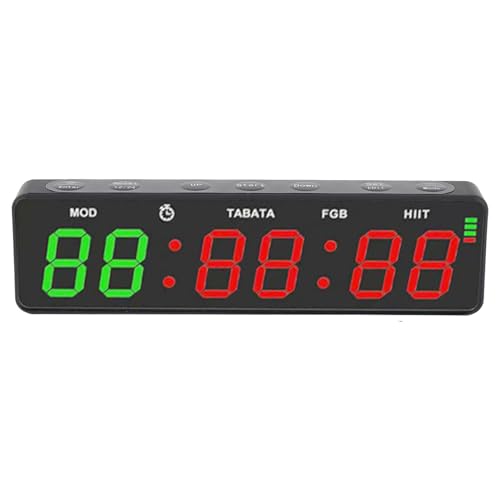 ciciglow Tragbare Timer -Timeruhr, Fitness Digitale Uhr mit Starkem Magnet, Wiederaufladbarem Trainingsintervall -Timer mit Stoppuhr für Home Garage Boxing von ciciglow