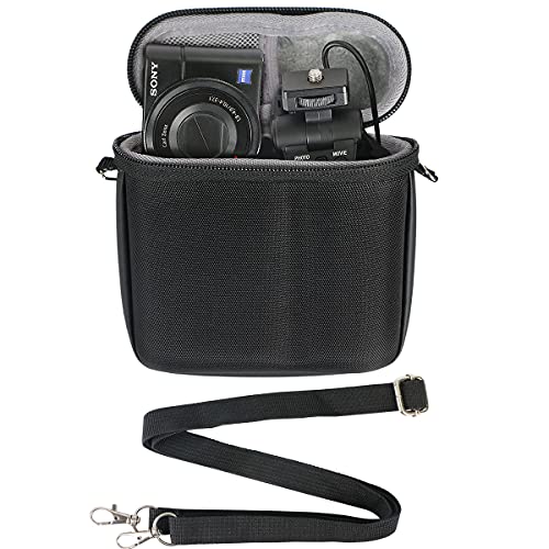 co2CREA Hart Tasche mit Schultergurt passend für Sony DSC-RX100 I II III Digitalkamera and Sony VCT-SGR1 Handgriff, Schwarz (Nur hülle) von co2CREA