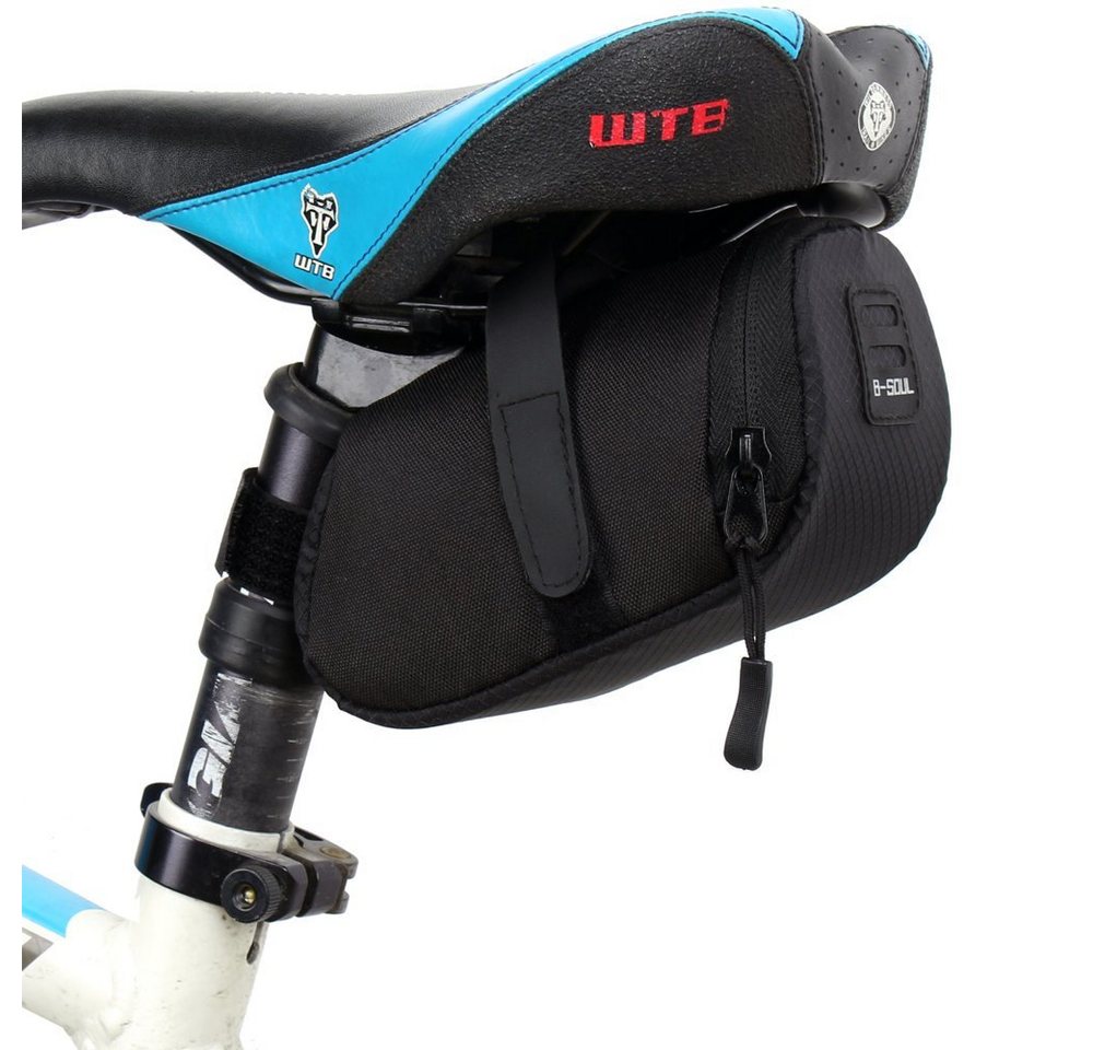 cofi1453 Fahrradtasche B-Soul Fahrradtasche Gepäcktasche Gepäckträger Fahrrad Bike Radtasche Tasche unter dem Sattel 0,6L schwarz von cofi1453