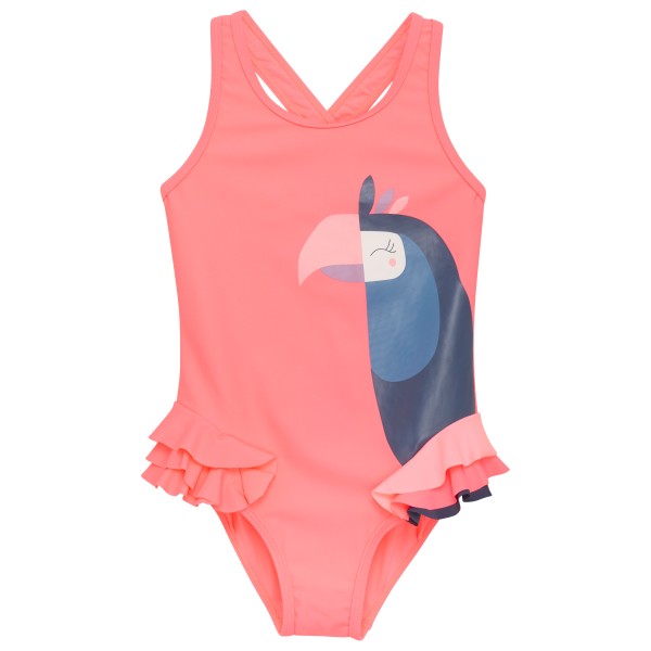 Color Kids - Kid's Swimsuit with Application - Badeanzug Gr 104 rot von color kids