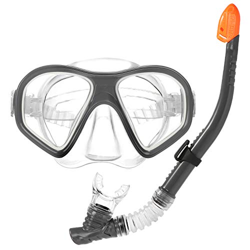 com-four® 2-teiliges Schnorchel-Set - Taucherbrille und Schnorchel zum Tauchen - Tauchmaske für Kinder und Erwachsene (2-teilig - Schnorchel + Taucherbrille) von com-four