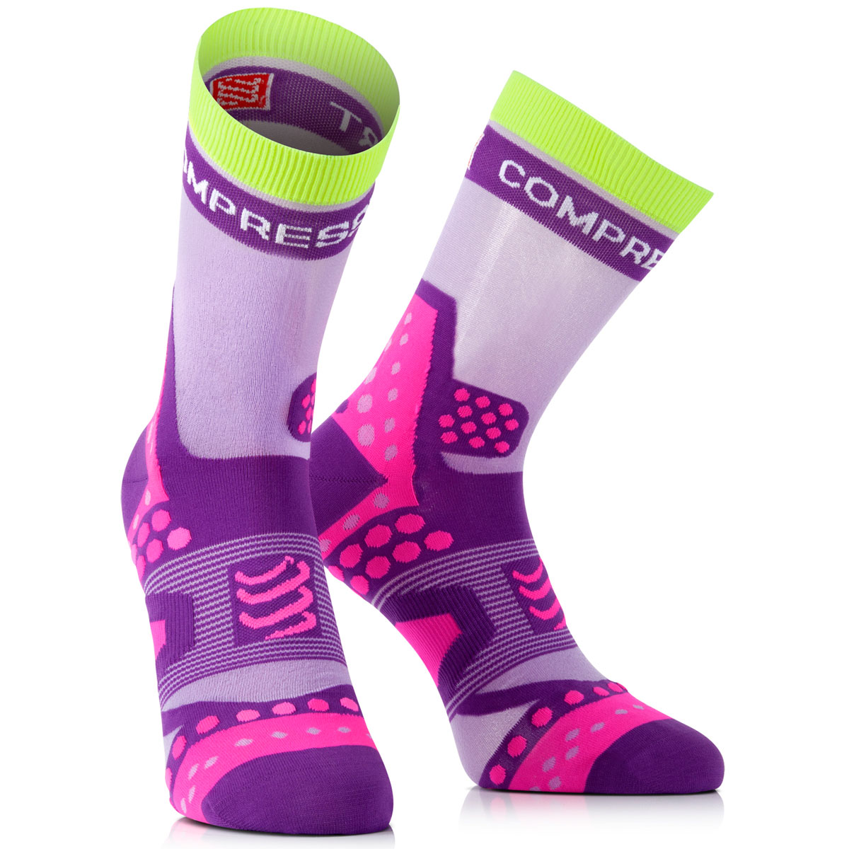 Compressport Pro-Racing-Socks Ultra Light Run High Purple. von compressport