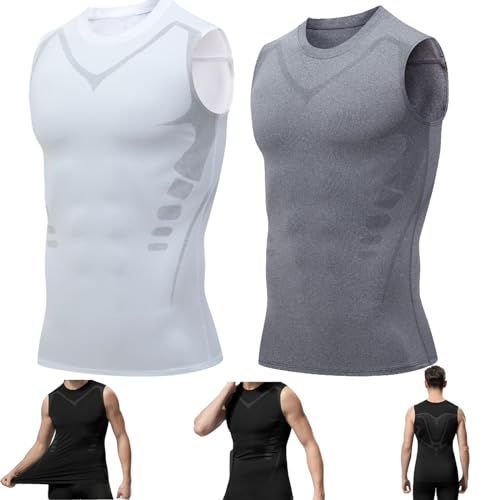 cookx 2024 New Shapewear Vest for Men,Comfortable and Breathable Ice Silk Fabric,Ionic Shaping Sleeveless Shirt (5XL,#12) von cookx