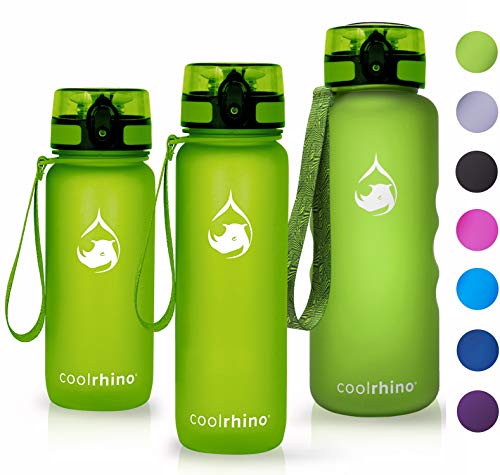coolrhino Trinkflasche 1,5l für Sport, Outdoor, Schule, Fitness & Kinder - Wasserflasche auslaufsicher und Bpa frei - Flasche für Kohlensäure geeignet (Rhino Yellow, 1500ml) von coolrhino
