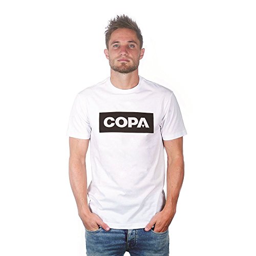 COPA Herren Box Logo T-Shirt mit Rundhalsausschnitt, weiß, L von COPA