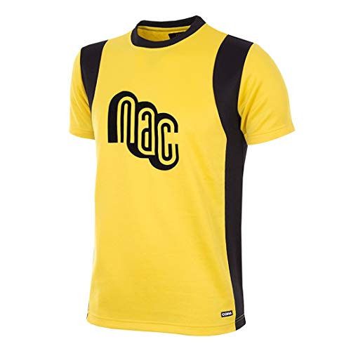 COPA Herren Nac Breda 1981-82 Fußballtrikot Retro Fußball Rundhals T-Shirt, gelb, S von COPA