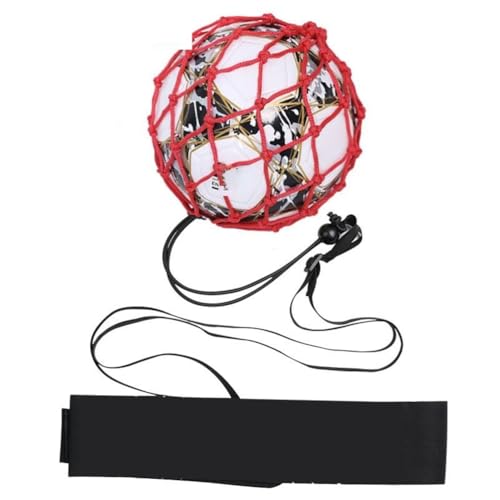 coserori Rote Tragbare Balltasche, Fußball-Ballnetztasche, Verschlüsselung + Gürtel von coserori