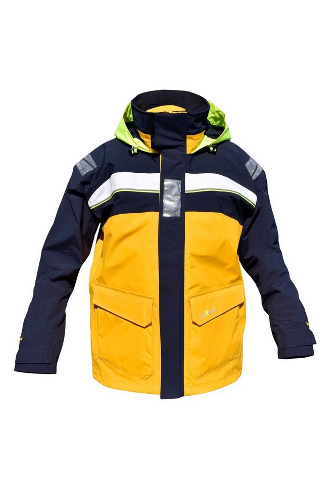 crazy4sailing Outdoorjacke Bergen crazy4sailing Offshore Segeljacke mit Reflexstreifen und Neon-Kapuze von crazy4sailing