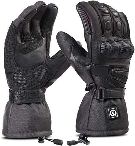 day wolf Beheizbare Handschuhe, Beheizbare Motorradhandschuhe, wasserdichte und Warme Motorradhandschuhe mit CE-Zertifizierung Wiederaufladbarem Lithium Ionen Akku Handschuhe 7.4V 2200MAH von day wolf