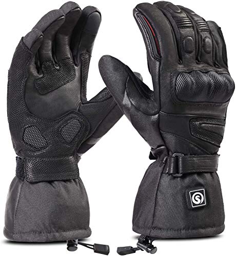 Beheizbare Handschuhe, Beheizbare Motorradhandschuhe, wasserdichte und Warme Motorradhandschuhe mit CE-Zertifizierung Wiederaufladbarem Lithium Ionen Akku Handschuhe 7.4V 2200MAH von day wolf