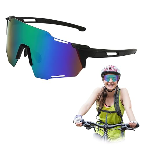 dellyy Sport Sonnenbrille, Radsportbrillen Polarisiert, Fahrradbrille Herren Damen, UV400-Schutz, geeignet für Radfahren, Laufen, Wandern, Klettern und andere Outdoor-Aktivitäten, Unisex-Sonnenbrille von dellyy