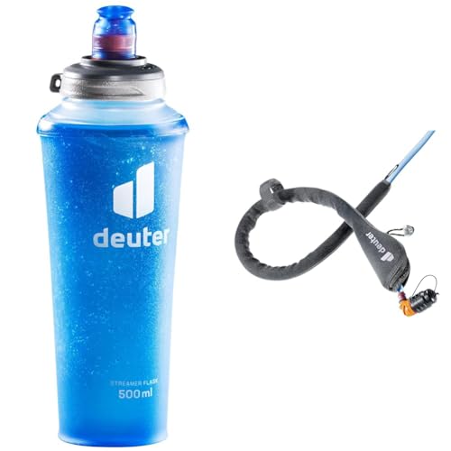 deuter Streamer Flask 500 ml komprimierbare Wasserflasche & Streamer Tube Insulator Schlauchisolation Trinksystem von deuter