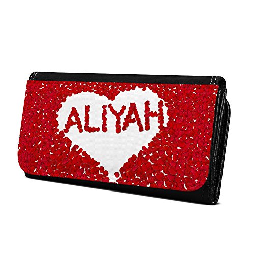 Geldbörse mit Namen Aliyah - Design Rosenherz - Brieftasche, Geldbeutel, Portemonnaie, personalisiert für Damen und Herren von digital print