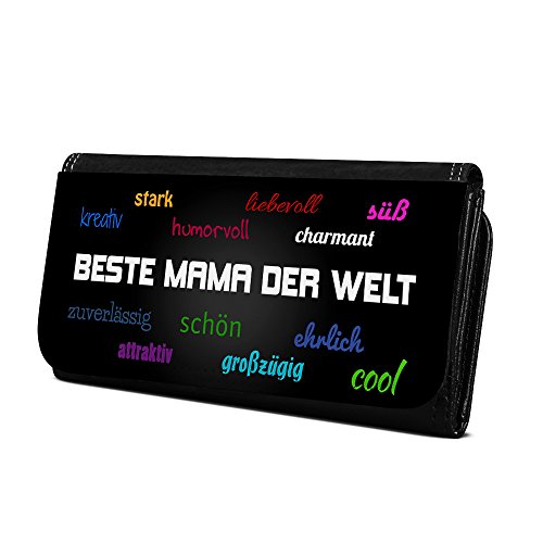 Geldbörse mit Namen Beste Mama der Welt - Design Positive Eigenschaften - Brieftasche, Geldbeutel, Portemonnaie, personalisiert für Damen und Herren von digital print