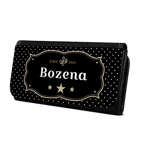 Geldbörse mit Namen Bozena - Design Retro Wappen - Brieftasche, Geldbeutel, Portemonnaie, personalisiert für Damen und Herren von digital print