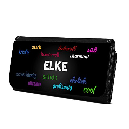 Geldbörse mit Namen Elke - Design Positive Eigenschaften - Brieftasche, Geldbeutel, Portemonnaie, personalisiert für Damen und Herren von digital print
