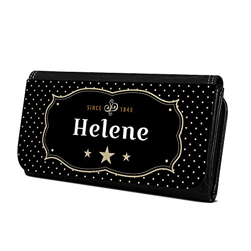 Geldbörse mit Namen Helene - Design Retro Wappen - Brieftasche, Geldbeutel, Portemonnaie, personalisiert für Damen und Herren von digital print