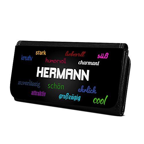 Geldbörse mit Namen Hermann - Design Positive Eigenschaften - Brieftasche, Geldbeutel, Portemonnaie, personalisiert für Damen und Herren von digital print