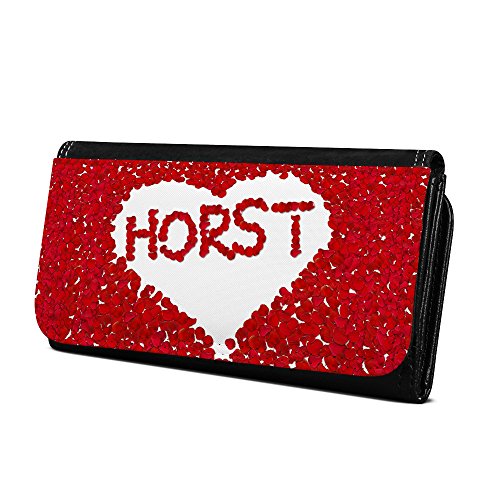 Geldbörse mit Namen Horst - Design Rosenherz - Brieftasche, Geldbeutel, Portemonnaie, personalisiert für Damen und Herren von digital print