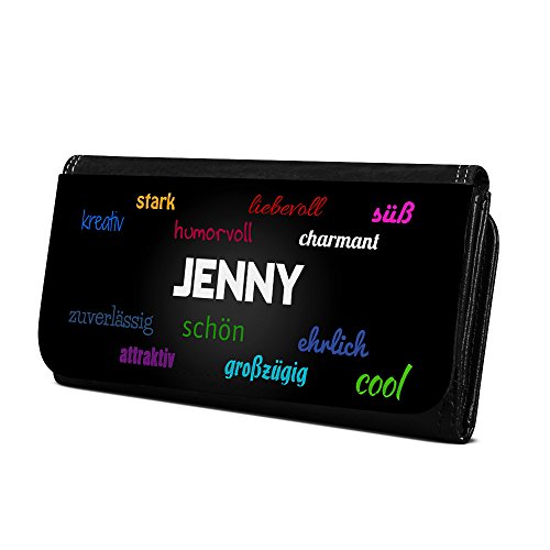 Geldbörse mit Namen Jenny - Design Positive Eigenschaften - Brieftasche, Geldbeutel, Portemonnaie, personalisiert für Damen und Herren von digital print