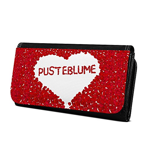Geldbörse mit Namen Pusteblume - Design Rosenherz - Brieftasche, Geldbeutel, Portemonnaie, personalisiert für Damen und Herren von digital print