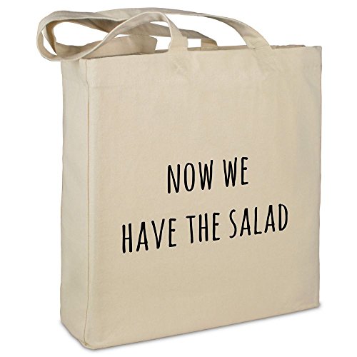 Stofftasche mit Spruch Now we Have The Salad - Farbe beige - Stoffbeutel, Jutebeutel, Einkaufstasche, Beutel von digital print