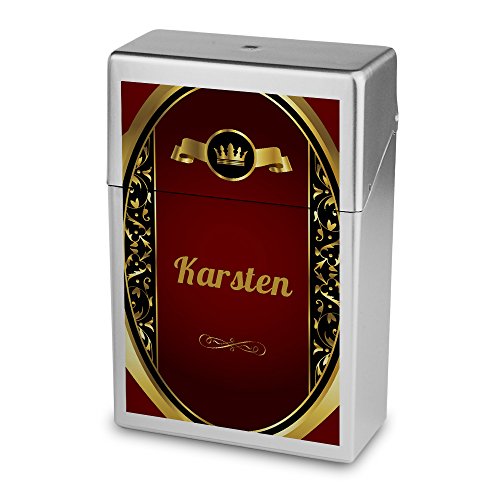 Zigarettenbox mit Namen Karsten - Personalisierte Hülle mit Design Wappen - Zigarettenetui, Zigarettenschachtel, Kunststoffbox von digital print