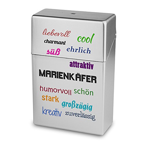 Zigarettenbox mit Namen Marienkäfer - Personalisierte Hülle mit Design Positive Eigenschaften - Zigarettenetui, Zigarettenschachtel, Kunststoffbox von digital print