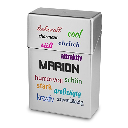 Zigarettenbox mit Namen Marion - Personalisierte Hülle mit Design Positive Eigenschaften - Zigarettenetui, Zigarettenschachtel, Kunststoffbox von digital print