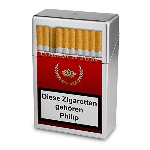 Zigarettenbox mit Namen Philip - Personalisierte Hülle mit Design Zigarettenbox - Zigarettenetui, Zigarettenschachtel, Kunststoffbox von digital print