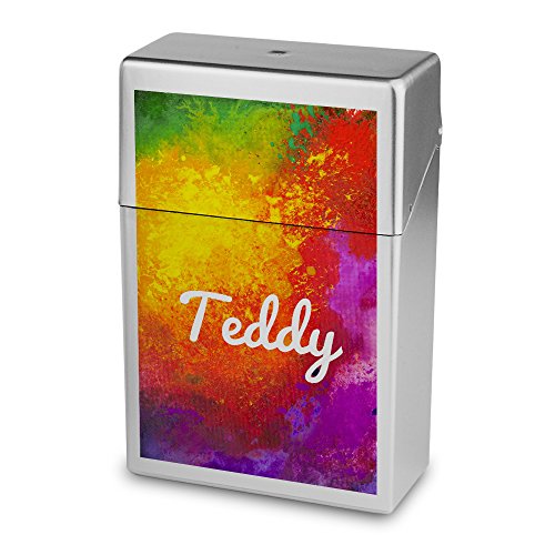 Zigarettenbox mit Namen Teddy - Personalisierte Hülle mit Design Color Paint - Zigarettenetui, Zigarettenschachtel, Kunststoffbox von digital print