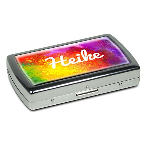 Zigarettenetui mit Namen Heike - Edle Chrom-Metallbox mit Design Color Paint - Zigarettenbox, Zigarettenschachtel, Metallbox von digital print