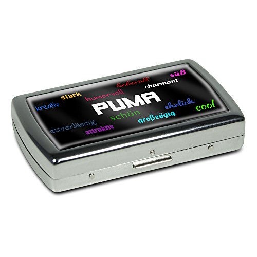 Zigarettenetui mit Namen Puma - Edle Chrom-Metallbox mit Design Positive Eigenschaften - Zigarettenbox, Zigarettenschachtel, Metallbox von digital print