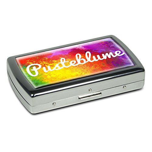Zigarettenetui mit Namen Pusteblume - Edle Chrom-Metallbox mit Design Color Paint - Zigarettenbox, Zigarettenschachtel, Metallbox von digital print