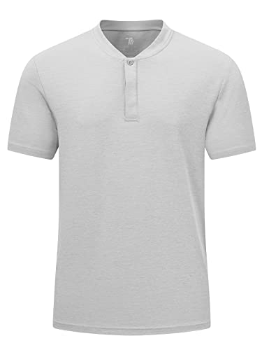 donhobo Herren Sport T-Shirt Outdoor Golf Polo Sportshirt Fitness Atmungsaktiv Schnelltrocknend Kurzarm T-Shirts Männer Tops (Hellgrau, 3XL) von donhobo