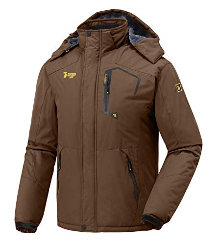 donhobo Herren wasserdichte Wanderjacke Regenjacken Outdoor Funktionsjacke mit Kapuze Windbreaker Full Zip Winddicht Mantel Jacke für Camping Ski Sports Freizeitjacke Braun M von donhobo