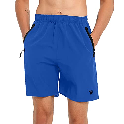 donhobo Shorts Herren Trainingsshorts Sommer Kurze Hosen Schnelltrocknende Laufshorts Trainingsshorts Sporthose mit Taschen (Blau, S) von donhobo