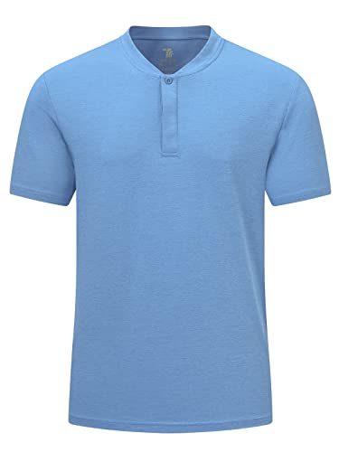 donhobo T-Shirt für Herren Laufshirt Kurzarm Rundhalsausschnitt Männer Schnelltrocknend Atmungsaktiv Sport Shirt Sportshirt Trainingsshirt (Hellblau, M) von donhobo