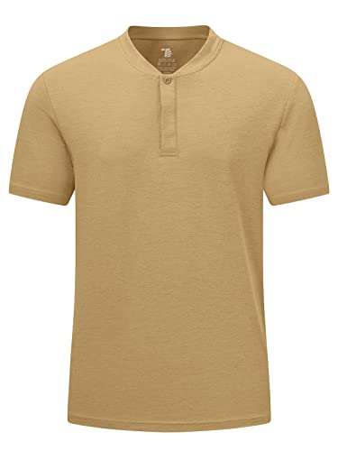 donhobo T-Shirt für Herren Laufshirt Kurzarm Rundhalsausschnitt Männer Schnelltrocknend Atmungsaktiv Sport Shirt Sportshirt Trainingsshirt (Khaki, XL) von donhobo