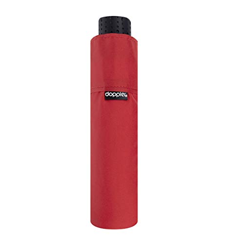 doppler Taschenschirm Fiber Havanna Uni – Extrem leicht – Kompakte Größe – 22 cm – Rot von Doppler