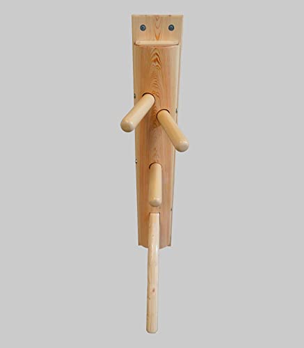 dummymaker Wing Chun halbkreisförmig Wooden Dummy with Leg (03 Naturfarbe) von dummymaker