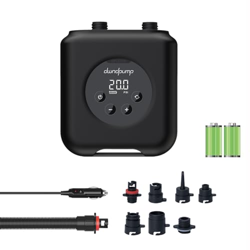 ‎dwndpump Elektrische SUP Pumpe-HOBO PRO, SUP Akku Pumpe 20PSI 4000 mAh & 12V Autoanschluss, Zweistufige kabellose, Paddle Board Pumpe auch für Kajaks, Matratze, Wind Wings, Yoga Ball(Grau) von dwndpump